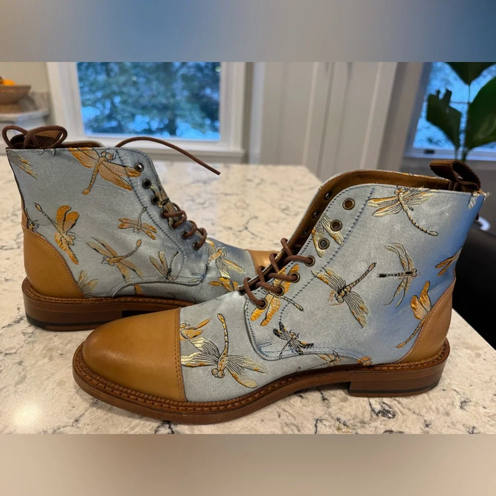 Men's Taft The Jack in Blue Dragonfly Boots - Artisan Handmade in Spain Size 39 - Picture 7 of 11